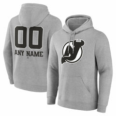 New Jersey Devils Big & Tall Personalized Name & Number Monochrome Pullover Hoodie - Gray | NHL on sale