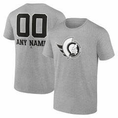 Ottawa Senators Big & Tall Personalized Name & Number Monochrome T-Shirt - Gray | NHL Clearance