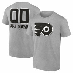 Philadelphia Flyers Big & Tall Personalized Name & Number Monochrome T-Shirt - Gray | NHL online
