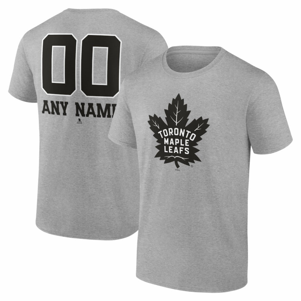 Toronto Maple Leafs Big & Tall Personalized Name & Number Monochrome T-Shirt - Gray | NHL Clearance