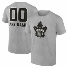Toronto Maple Leafs Big & Tall Personalized Name & Number Monochrome T-Shirt - Gray | NHL Clearance