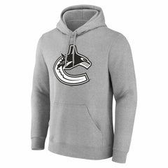 Vancouver Canucks Big & Tall Personalized Name & Number Monochrome Pullover Hoodie - Gray | NHL Lifestyle
