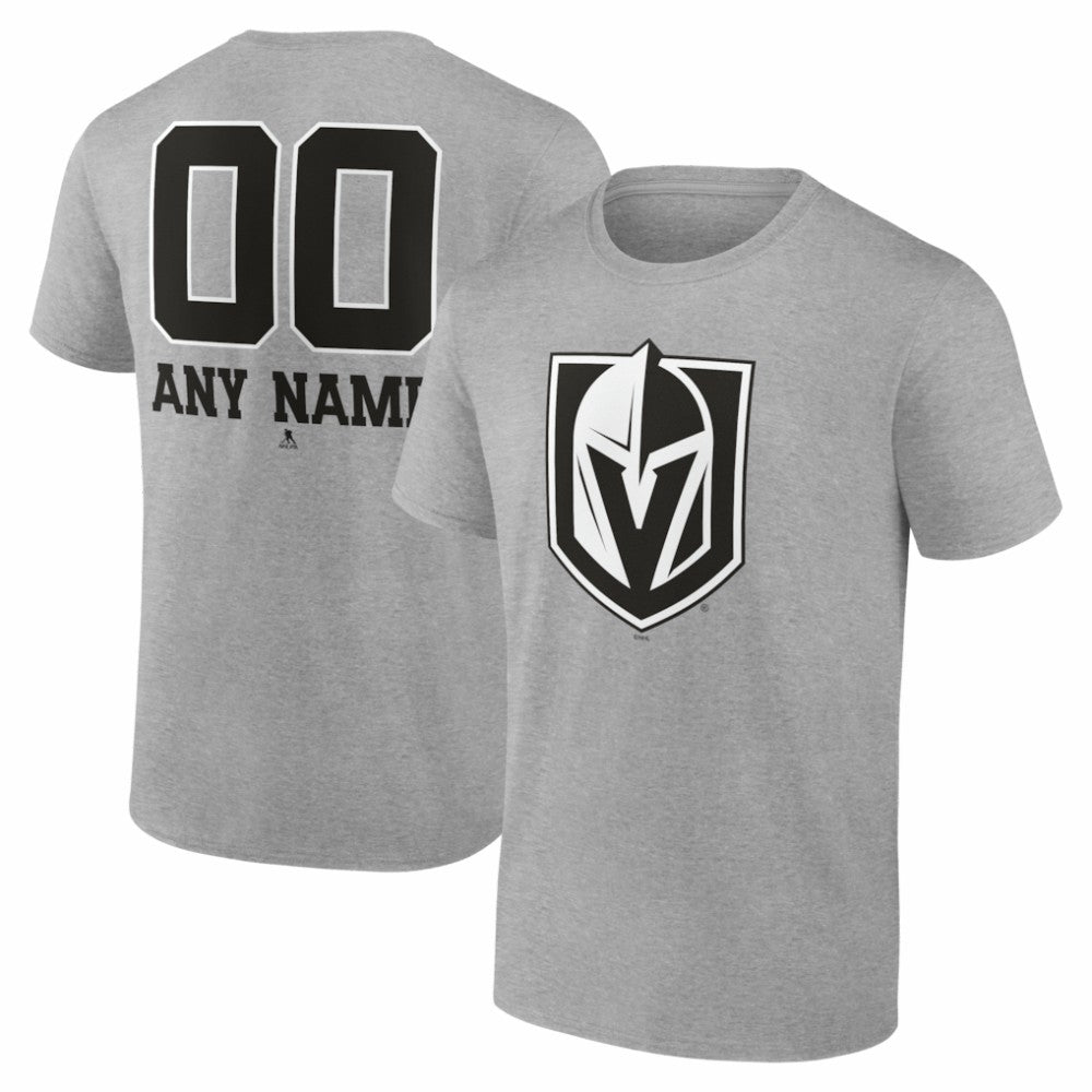 Vegas Golden Knights Big & Tall Personalized Name & Number Monochrome T-Shirt - Gray | NHL discount
