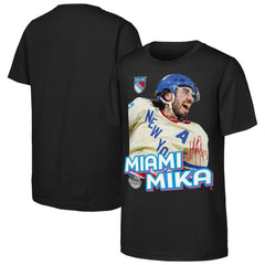 Mika Zibanejad New York Rangers Outerstuff Youth Miami Mika T-Shirt - Black | NHL on sale