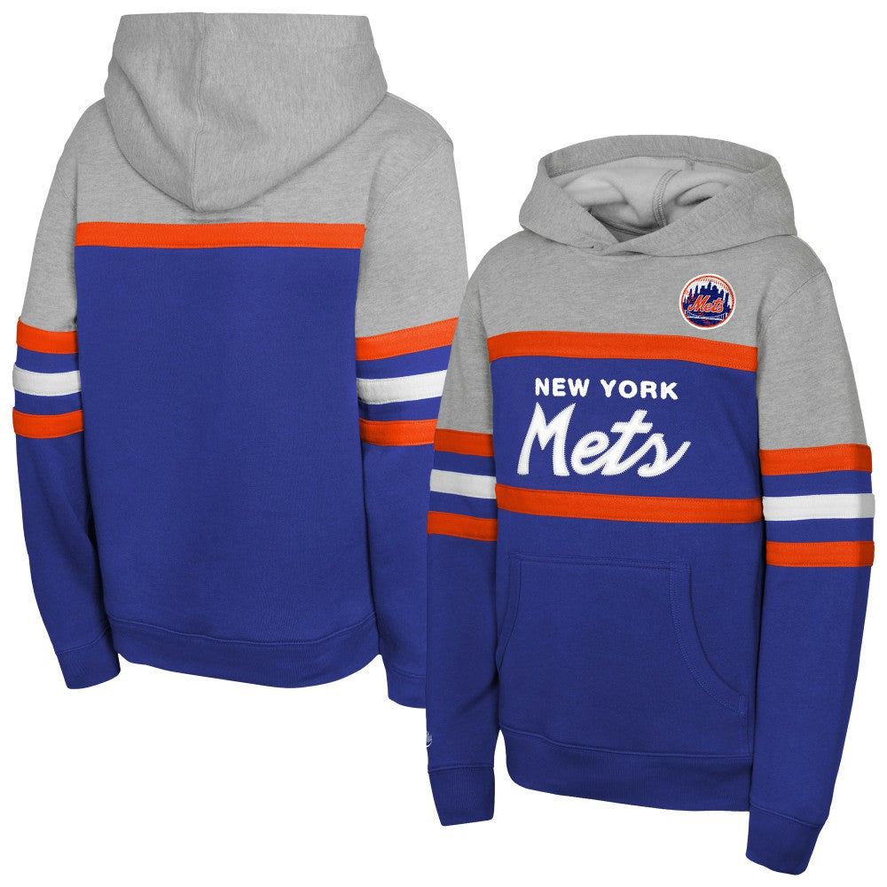 New York Mets Mitchell & Ness Youth Cooperstown Head Coach Pullover Hoodie Online