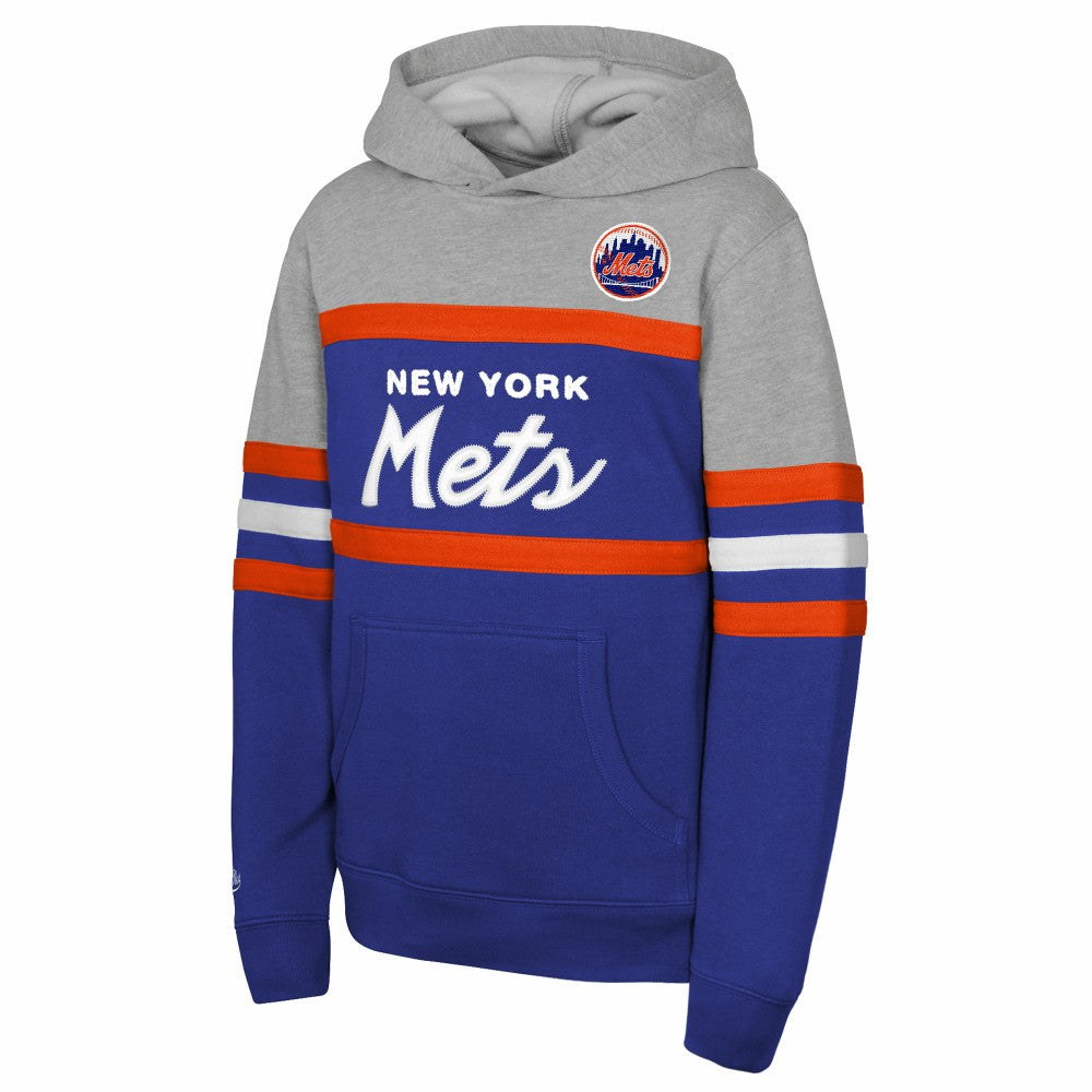 New York Mets Mitchell & Ness Youth Cooperstown Head Coach Pullover Hoodie Online