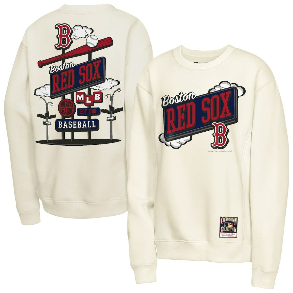 Boston Red Sox Mitchell & Ness Youth Retro Billboard Sweatshirt Outlet
