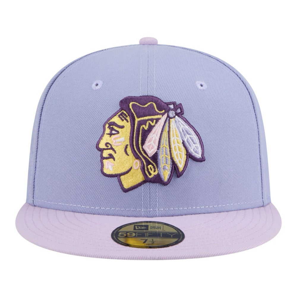 Chicago Blackhawks New Era Lavender Bloom 59FIFTY Fitted Hat - Light Purple/Purple | New Era online