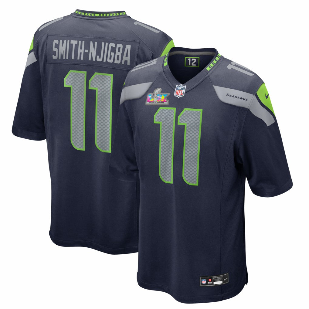 Jaxon Smith-Njigba Seattle Seahawks Super Bowl LX Patch Game Jersey - College Navy - Nike