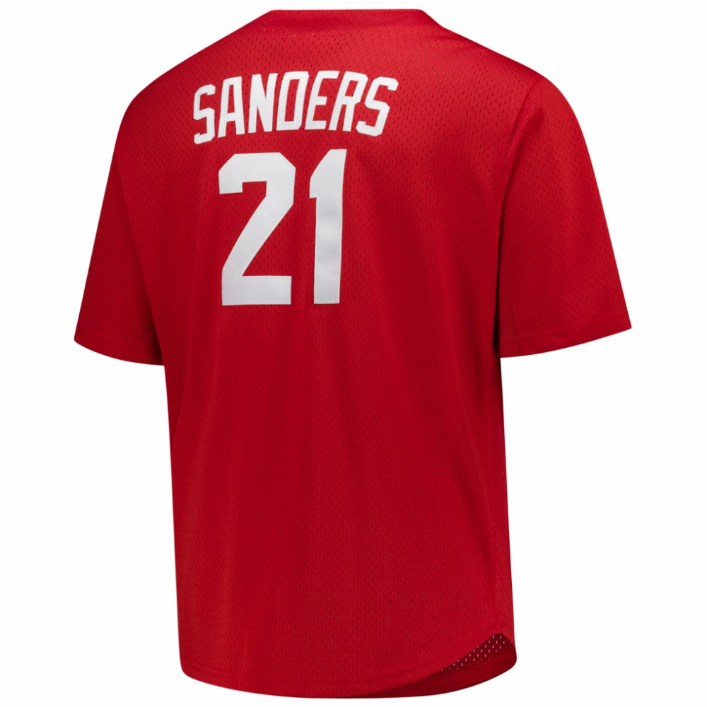 Deion Sanders Cincinnati Reds Mitchell & Ness Big & Tall Cooperstown Mesh Batting Practice Jersey for sale