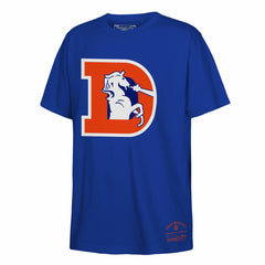 Denver Broncos Youth Retro Logo T-Shirt - Royal - Mitchell & Ness