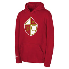 San Francisco 49ers Youth Retro Logo Retro Logo Hoodie - Scarlet - Mitchell & Ness