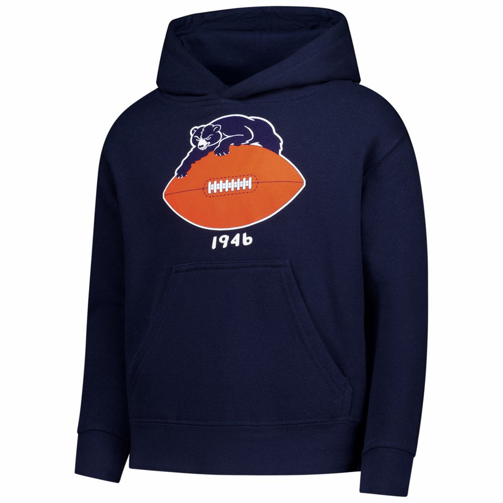 Chicago Bears Youth Retro Logo Hoodie - Navy - Mitchell & Ness