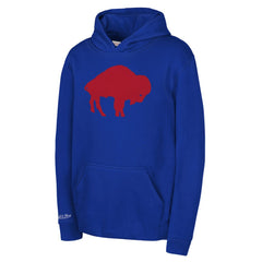 Buffalo Bills Youth Retro Logo Hoodie - Royal - Mitchell & Ness
