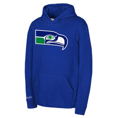 Seattle Seahawks Youth Retro Logo Hoodie - Royal - Mitchell & Ness
