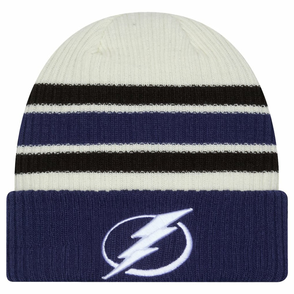 Tampa Bay Lightning New Era Vintage Cuffed Knit Hat - Cream/Blue | New Era on sale