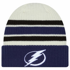 Tampa Bay Lightning New Era Vintage Cuffed Knit Hat - Cream/Blue | New Era on sale