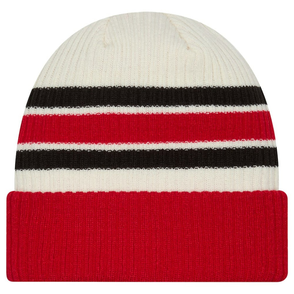 Carolina Hurricanes New Era Vintage Cuffed Knit Hat - Cream/Red | New Era Clearance
