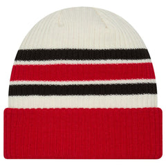 Carolina Hurricanes New Era Vintage Cuffed Knit Hat - Cream/Red | New Era Clearance