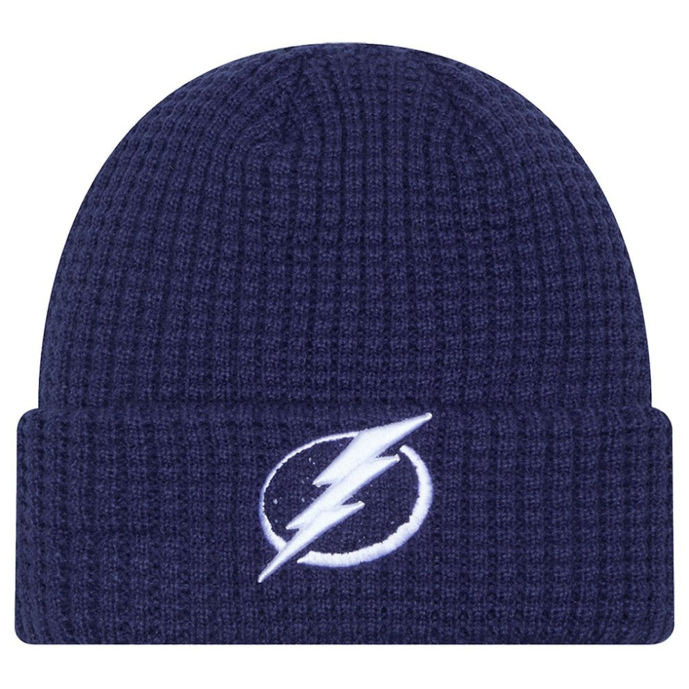 Tampa Bay Lightning New Era Waffle Cuffed Knit Hat - Blue | New Era Clearance