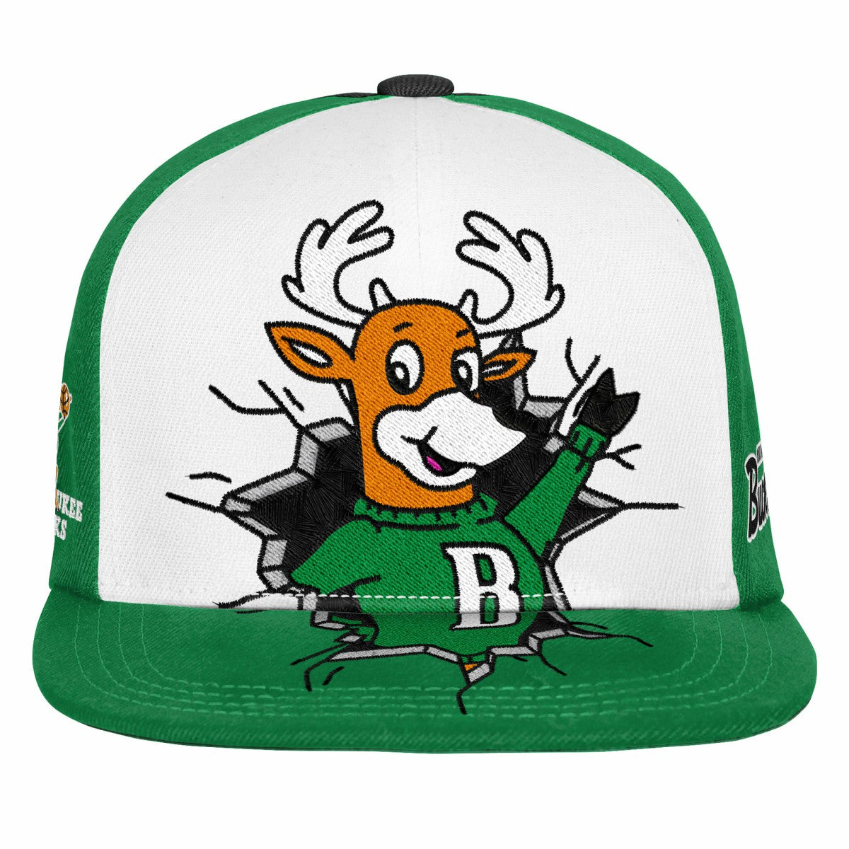 Mitchell & Ness Milwaukee Bucks Youth Mascot Snapback Hat Green