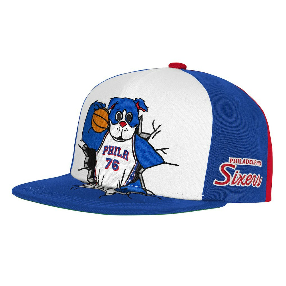 Mitchell & Ness Philadelphia 76ers Youth Mascot Snapback Hat Royal
