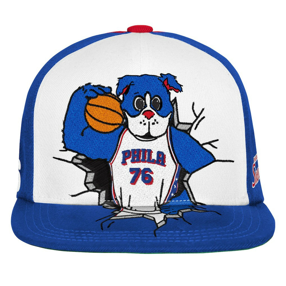 Mitchell & Ness Philadelphia 76ers Youth Mascot Snapback Hat Royal
