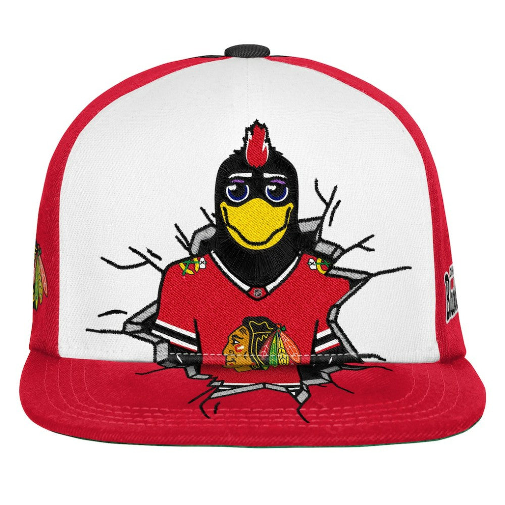 Chicago Blackhawks Mitchell & Ness Youth Mascot Snapback Hat - Red | NHL Lifestyle
