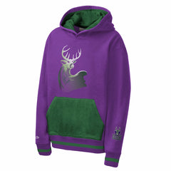 Mitchell & Ness Milwaukee Bucks Youth Playmaker Fashion Fleece Hoodie Purple