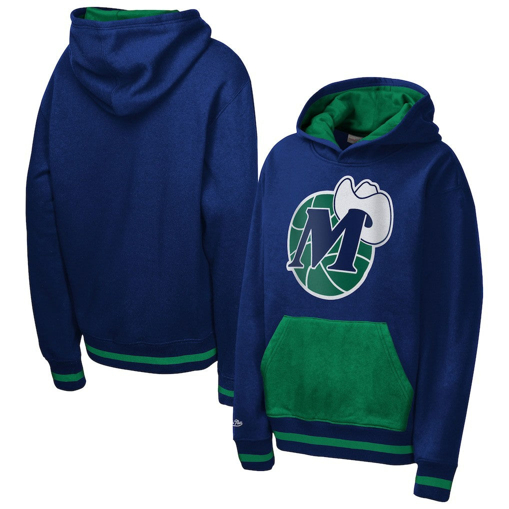 Mitchell & Ness Dallas Mavericks Youth Playmaker Fashion Fleece Hoodie Navy