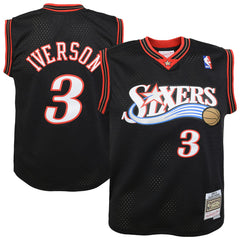 Mitchell & Ness Allen Iverson Philadelphia 76ers Youth 2000-01 Swingman Road Jersey Black