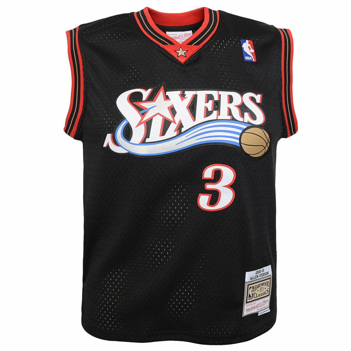 Mitchell & Ness Allen Iverson Philadelphia 76ers Youth 2000-01 Swingman Road Jersey Black