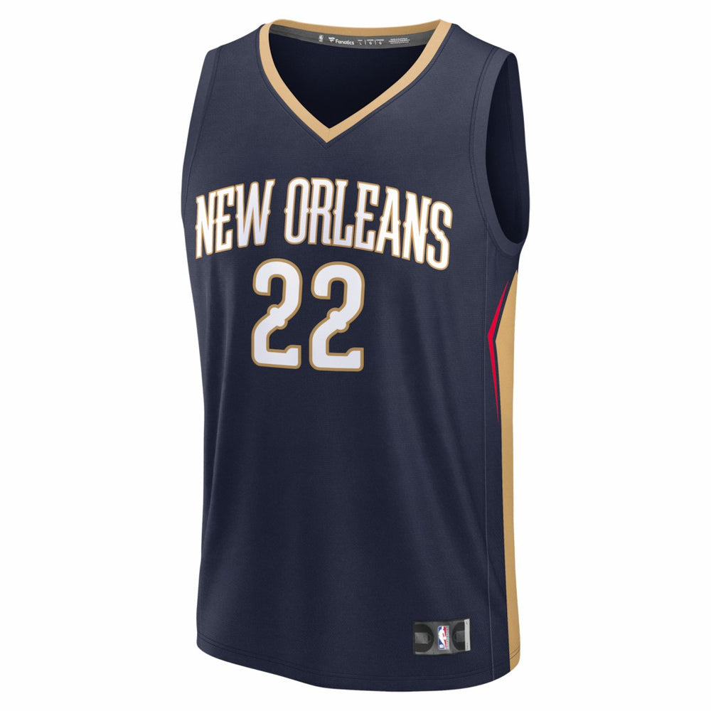 Fanatics Derik Queen New Orleans Pelicans Fast Break Replica Jersey Icon Edition Navy