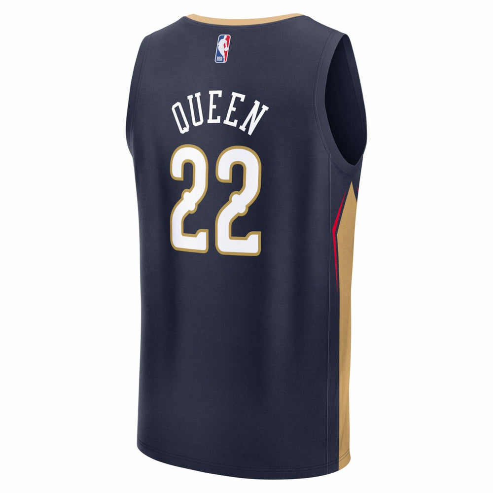 Fanatics Derik Queen New Orleans Pelicans Fast Break Replica Jersey Icon Edition Navy