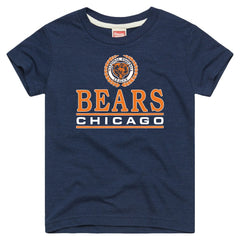 Chicago Bears Homage Youth Crest Tri-Blend T-Shirt - Navy - NFL