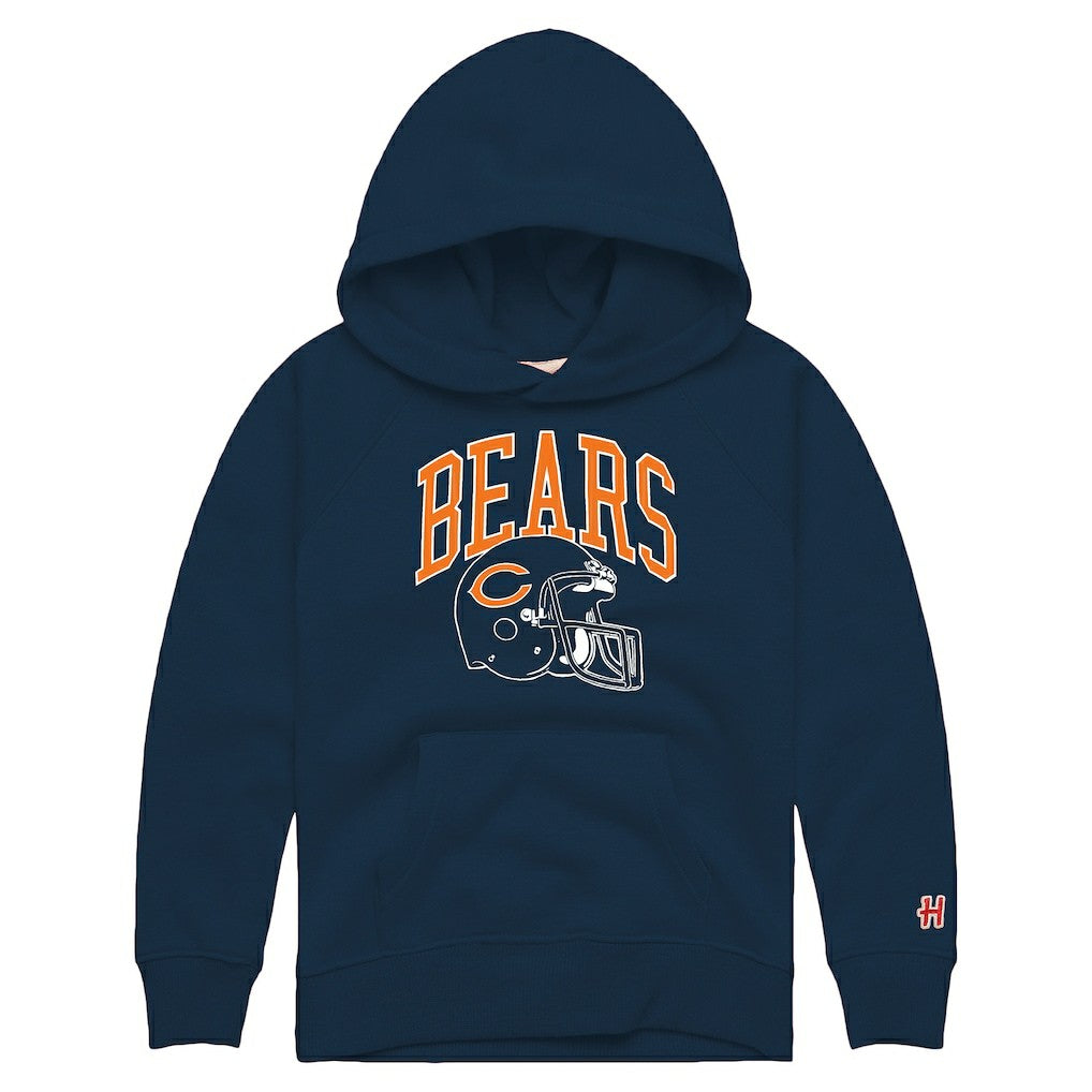 Chicago Bears Homage Youth Helmet Retro Tri-Blend Hoodie - Navy - NFL
