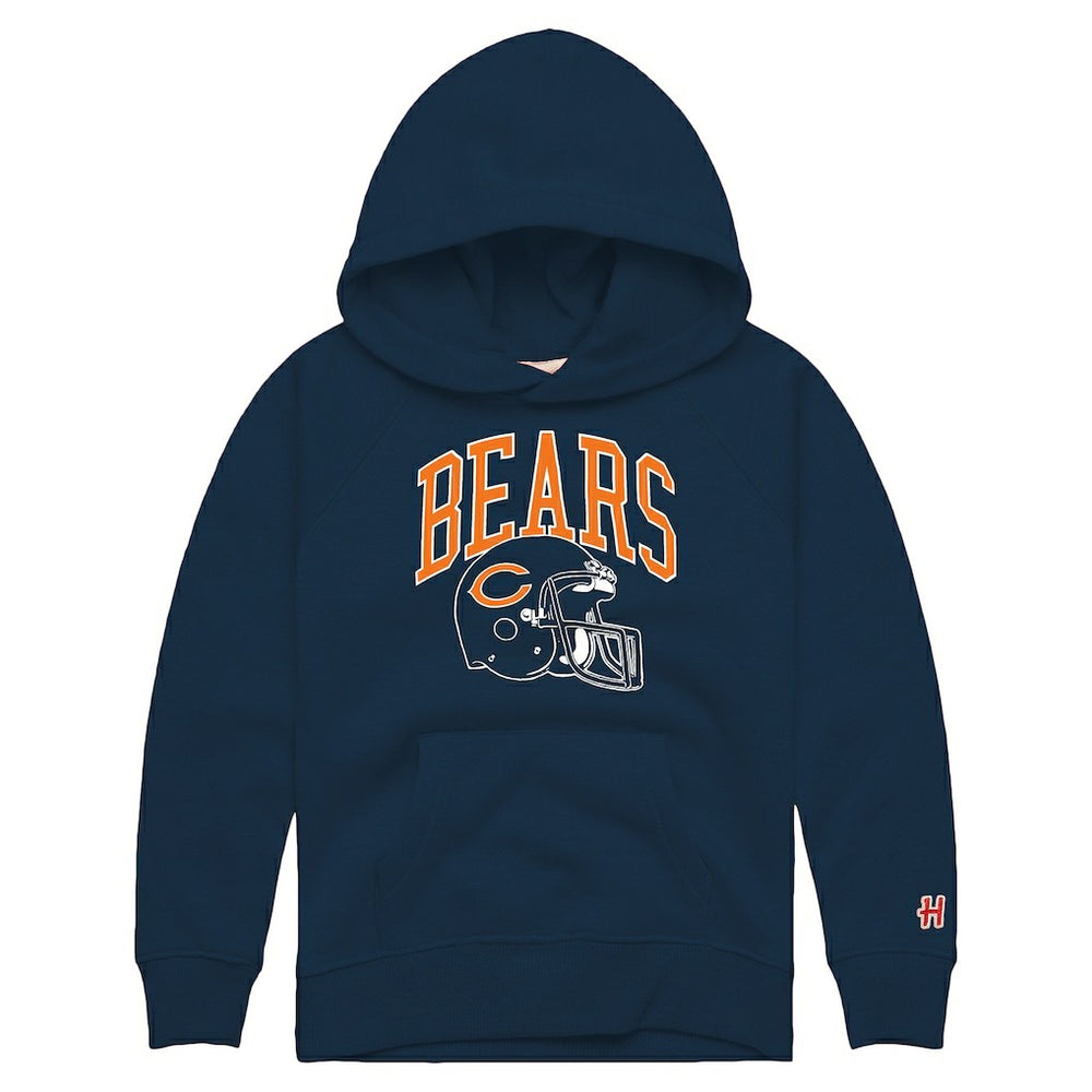 Chicago Bears Homage Youth Helmet Retro Tri-Blend Hoodie - Navy - NFL