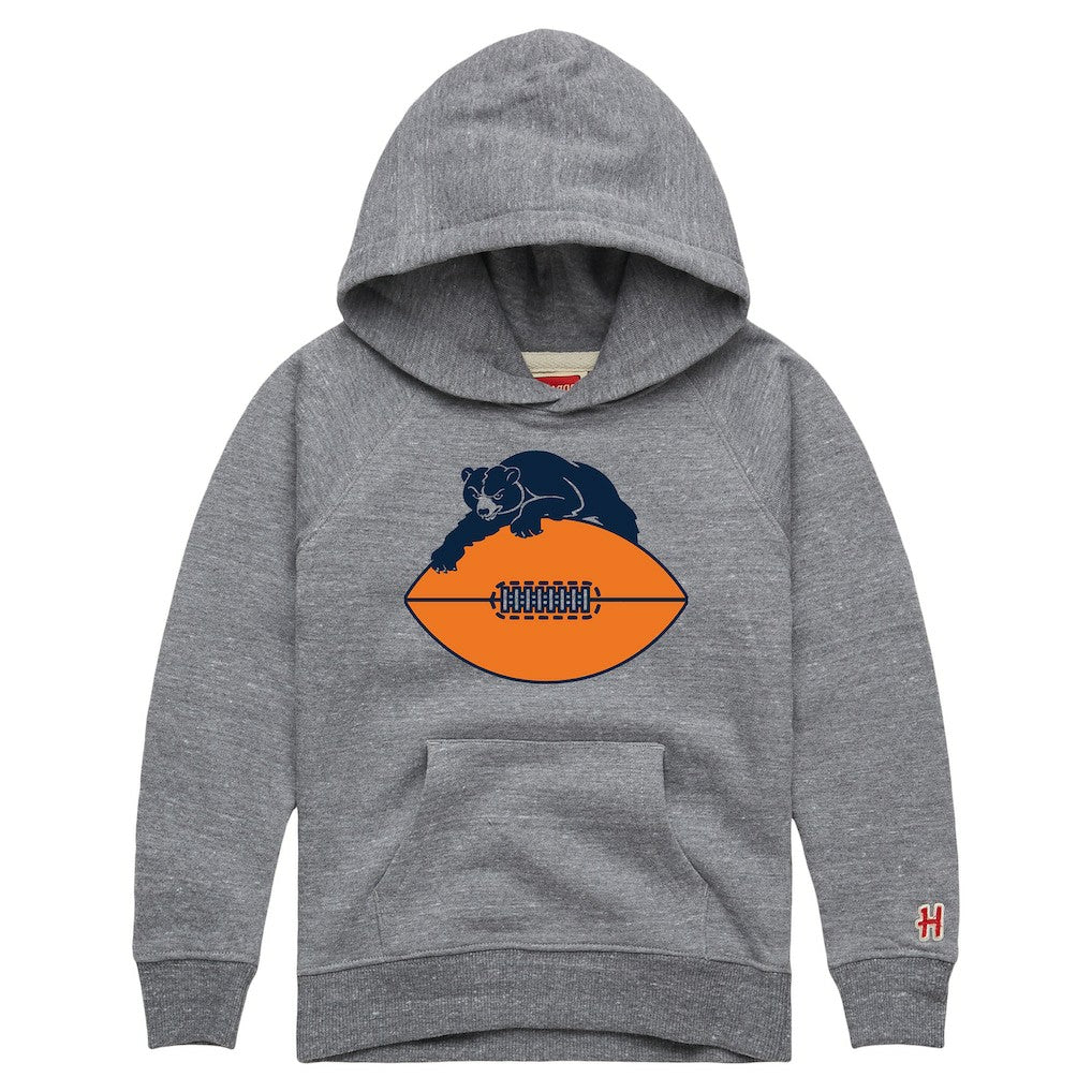Chicago Bears Homage Youth Hand Drawn Logo Tri-Blend Hoodie - Gray - NFL