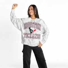 Houston Texans Gameday Couture Women's Whiteout Oversized Premium Fleece Sweatshirt - Arctic Camo - NFL