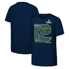 Seattle Seahawks Youth Super Bowl LX Champions Hometown Collection T-Shirt - College Navy - Fanatics