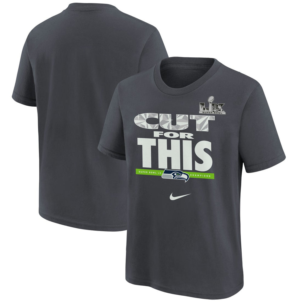 Seattle Seahawks Youth Super Bowl LX Champions Parade T-Shirt - Charcoal - Nike