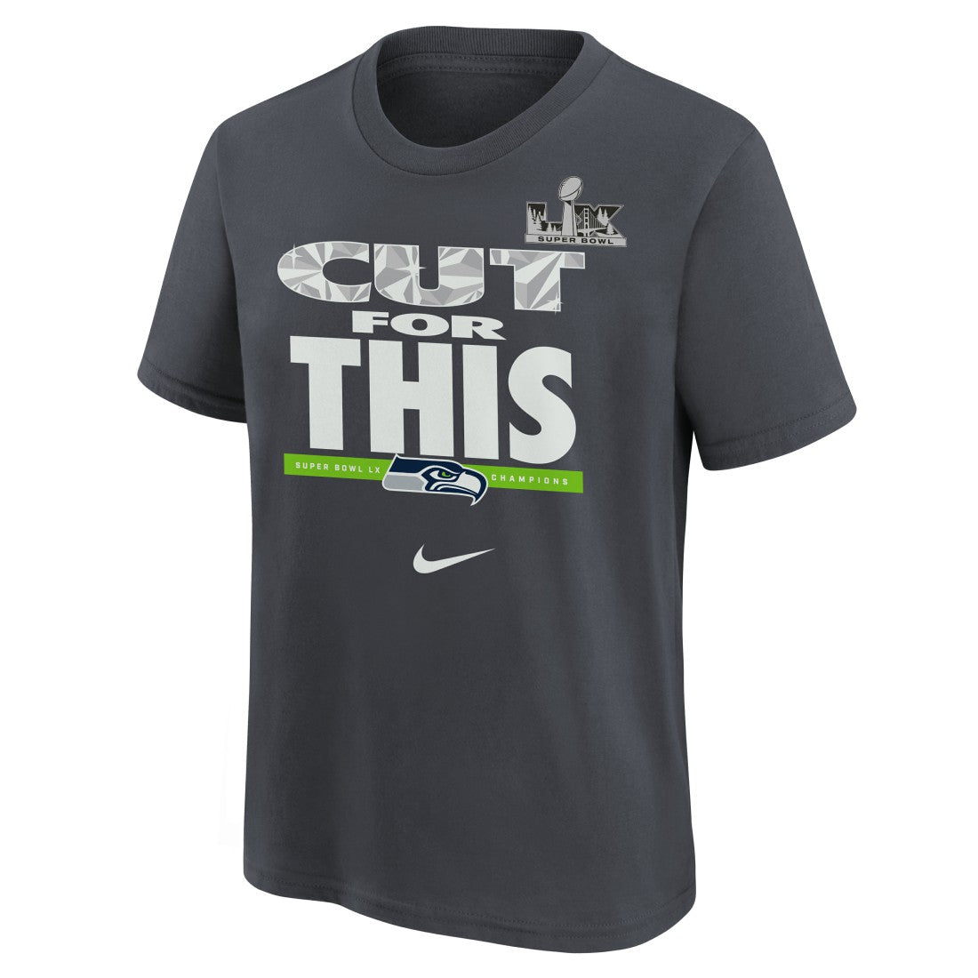 Seattle Seahawks Youth Super Bowl LX Champions Parade T-Shirt - Charcoal - Nike