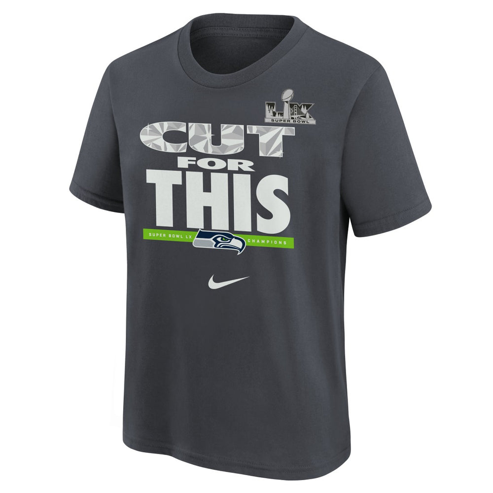 Seattle Seahawks Youth Super Bowl LX Champions Parade T-Shirt - Charcoal - Nike