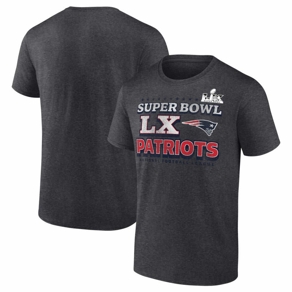 New England Patriots Super Bowl LX Big & Tall Battle Prep T-Shirt - Heather Charcoal - Fanatics