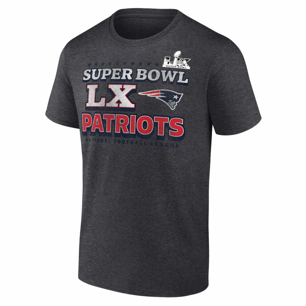 New England Patriots Super Bowl LX Big & Tall Battle Prep T-Shirt - Heather Charcoal - Fanatics