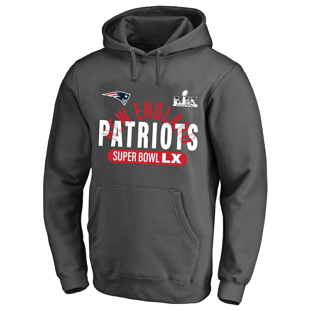 New England Patriots Super Bowl LX Big & Tall Game Plan Hoodie - Charcoal - Fanatics