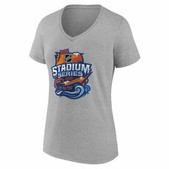 Boston Bruins Women's 2026 NHL Stadium Series Personalized Name & Number V-Neck T-Shirt - Gray | NHL online