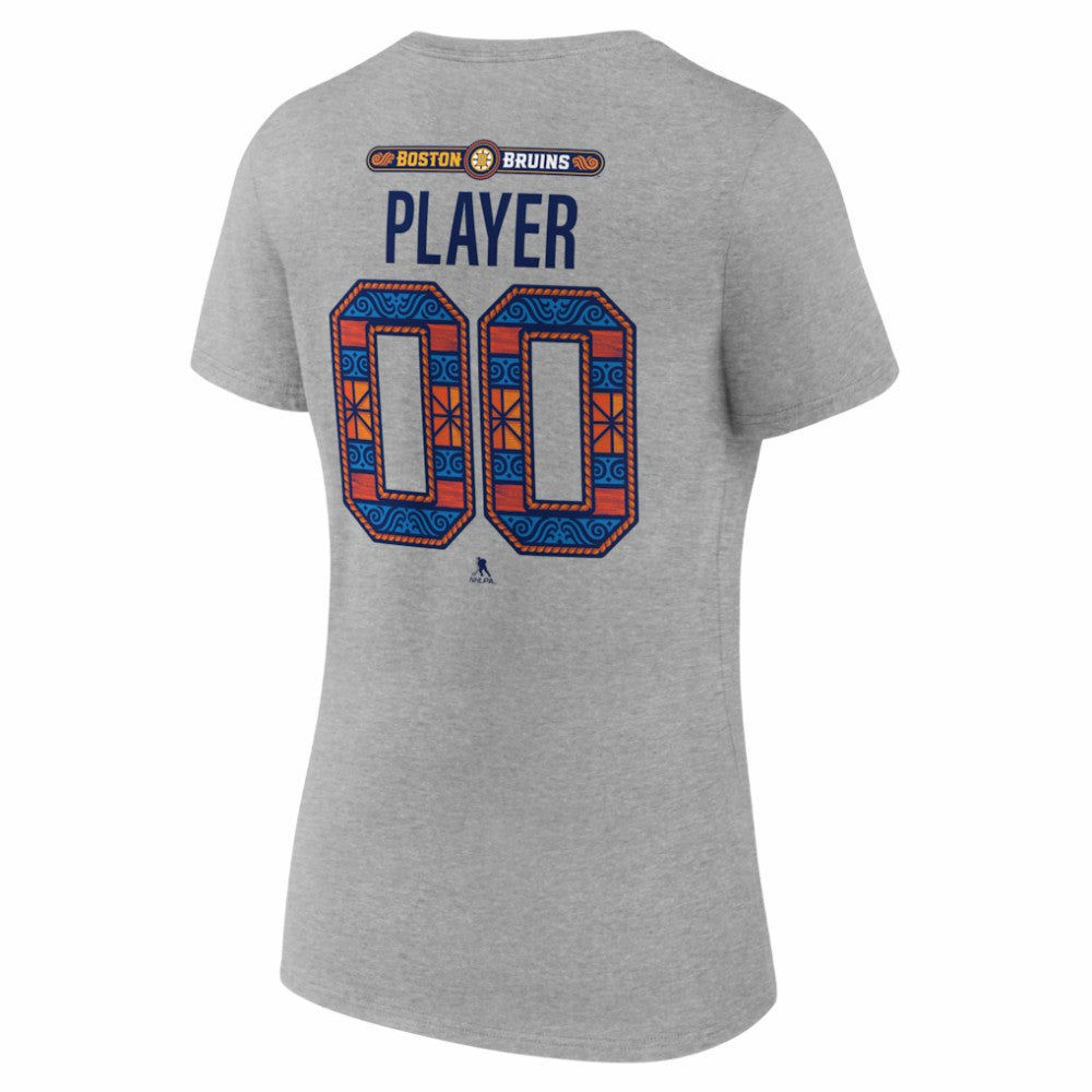 Boston Bruins Women's 2026 NHL Stadium Series Personalized Name & Number V-Neck T-Shirt - Gray | NHL online