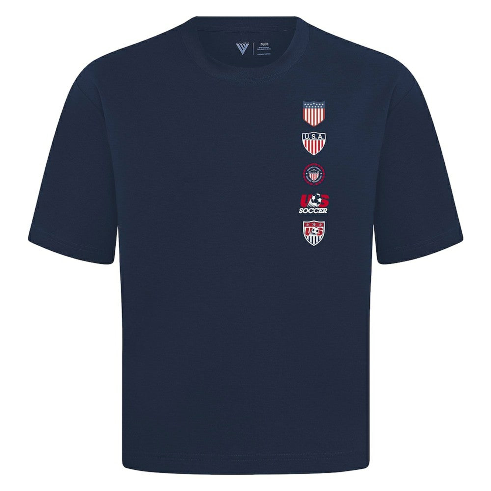 USMNT Levelwear Luxe Signature Knit Timeline T-Shirt Navy