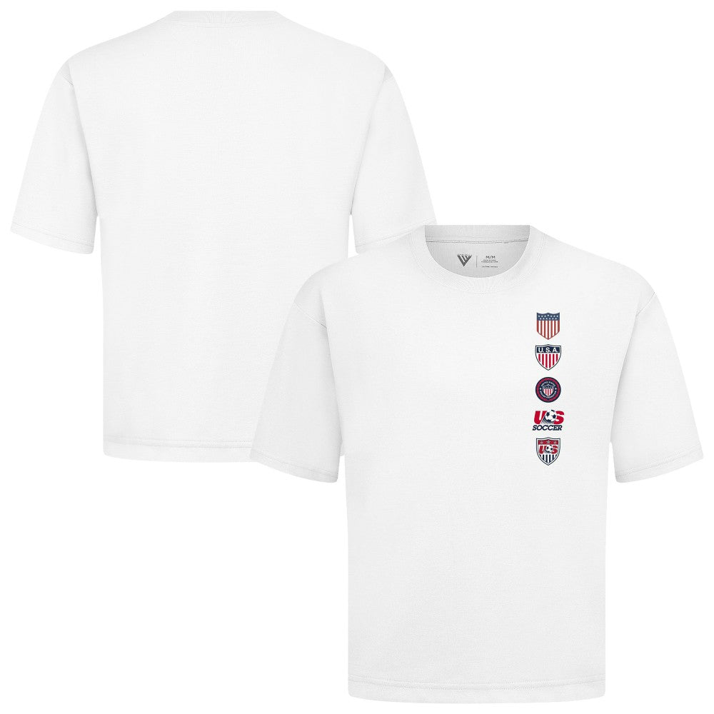 USMNT Levelwear Luxe Signature Knit Timeline T-Shirt White